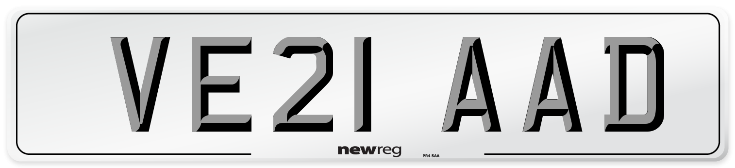 VE21 AAD Number Plate from New Reg